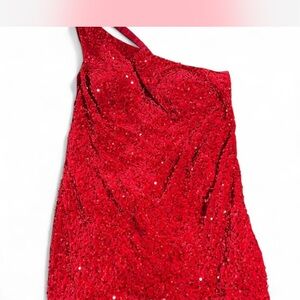 Elegant Red Sequin Prom Dress